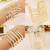 Het mode Unisex Geometrisk Urholkad Guld Silver Armring Punk Manschett Vridet Armband