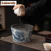 Blue And White Antique Jianshui Japanese Tea Wash Bowl Tea Residue Barrel Water Washing Slag Tank Chaxi Cafes Collection Craft