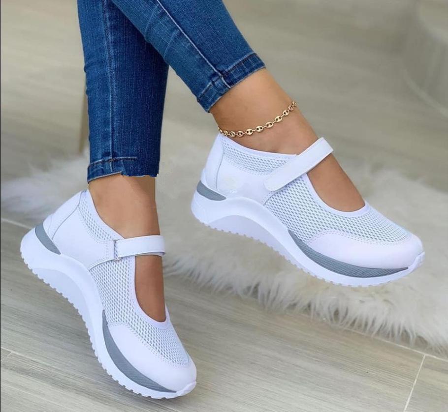 2022 Spring/Summer Women's Wedge Heel Velcro Casual Sports Shoes - Plus Size Available