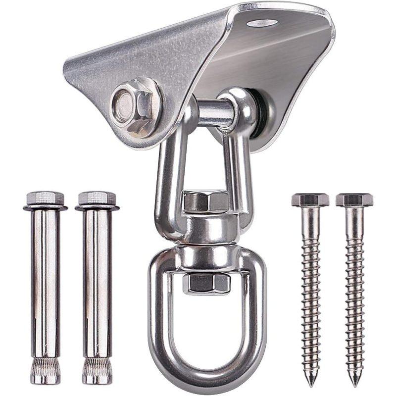 

Поворотные вешалки, поворотные крючки из нержавеющей стали, поворотное крепление для качелей, карабины для наборов качелей на крыльце, тяжелое кресло-гамак, шелковые ремни для йоги 1 pack hanger