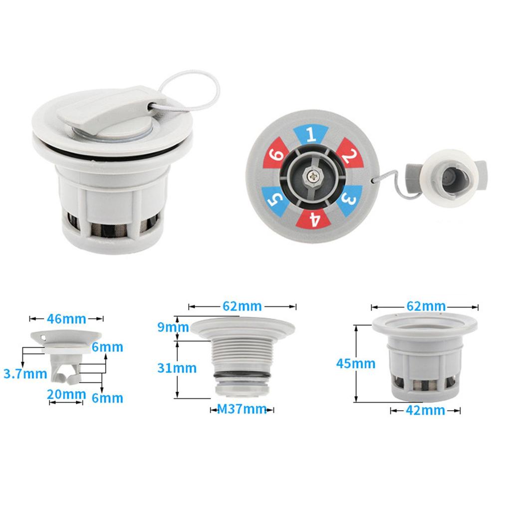 Pontoon Boat Inflation Valve Replacement for Kayak Raft Easily Install Repair Parts Self Locking Lightweight with Filter Mesh
