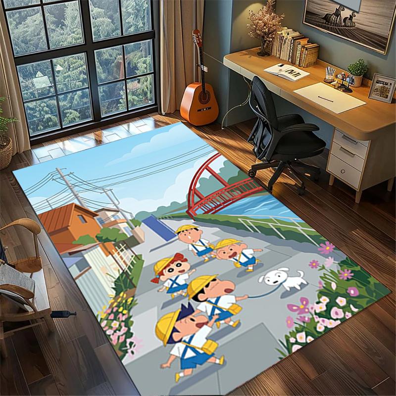 Crayon Shin-chan Gamer Bedroom Mat Large Area Non Slip Washable Rug Home Floor Decor