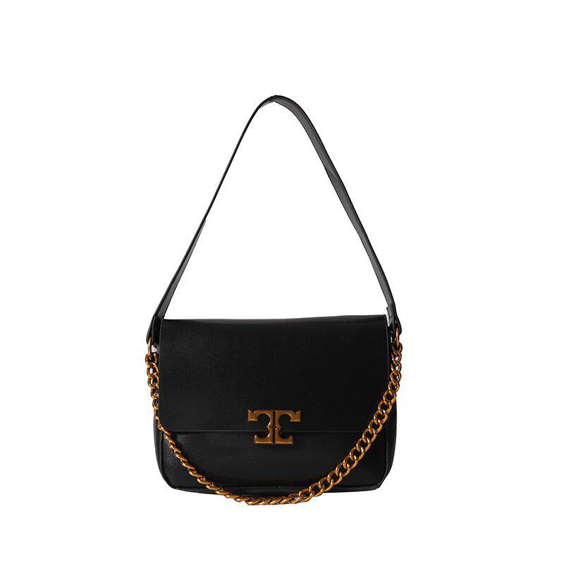 Korean Style Trendy Women's Single Shoulder Chain Crossbody Bag - Simple, Fashionable, Versatile, Solid Color Underarm Bag for Winter