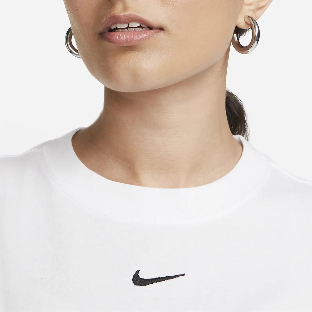 Nike Sportswear Solid Logo Loose Fit Short Sleeve T-Shirt Women Tops White FD4149-100