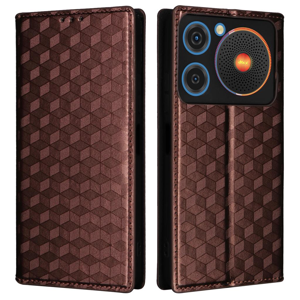 For ZTE nubia Music Wallet Case Rhombus Imprinted Leather Phone Cover