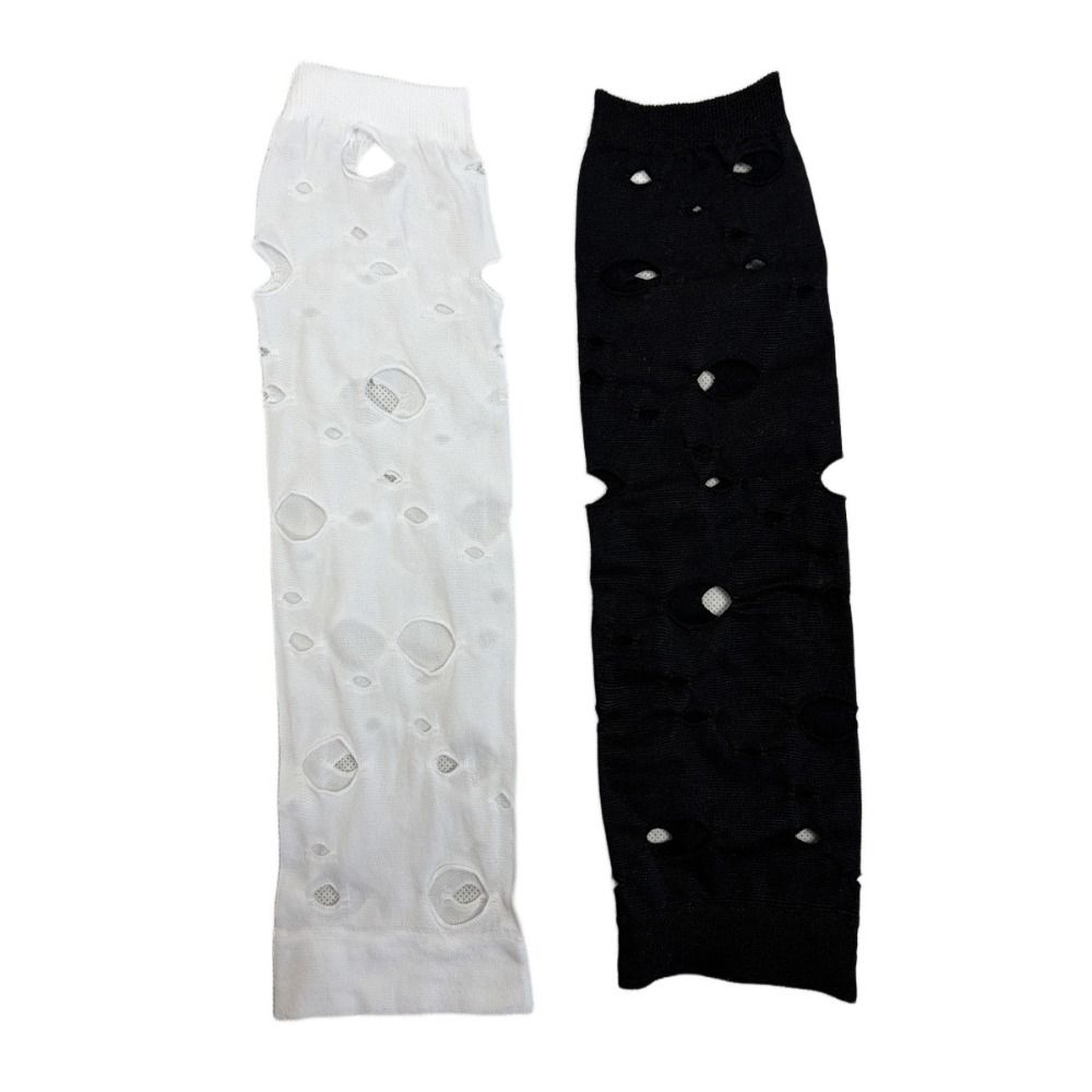 Long Length Gothic Gloves Fingerless Hollow Out Gloves Sexy Long Gloves Unisex
