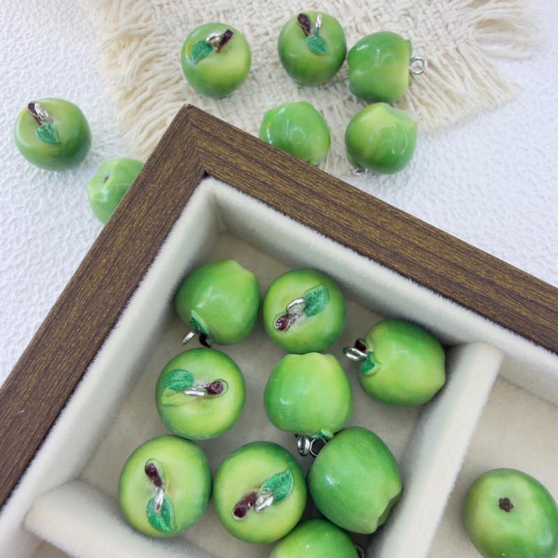 

3D Resin Fruit Charms - 14x15mm Realistic Fruit Pendant Spacer Beads for DIY Jewelry Making, Bracelet Earrings Craft Supplies