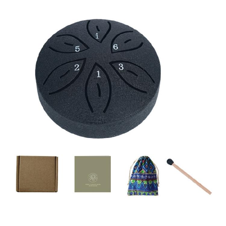 Steel Tongue Drum 3In 6 Notes Ethereal Drum Music Drum Yoga Meditation Percussion Instrument for Stress Relief