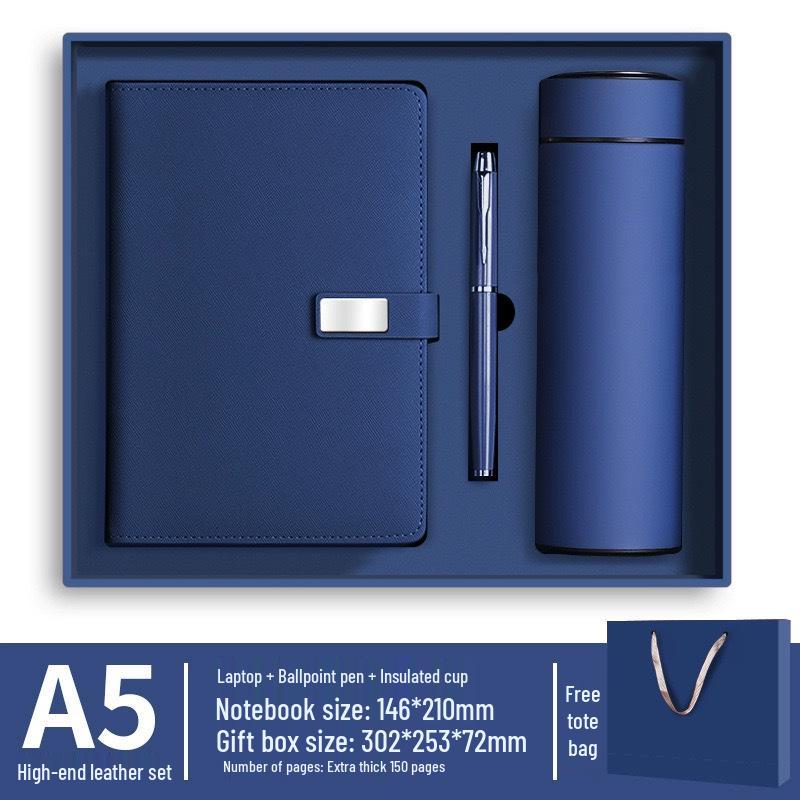Customizable A5 Notebook Gift Set - High-Value Business Office Souvenir with Logo Printing