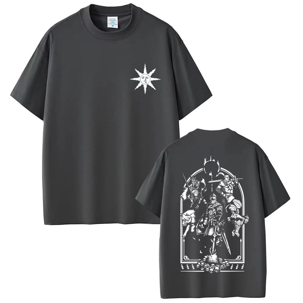 Game Dark Souls Praise The Sun Graphic Tshirt Men Women Vintage Gothic Rock Tshirts MenCasual pure Cotton Short Sleeve Top