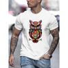 New Summer Men'S Casual Stylish Short-Sleeve Print Stretchy Ribbed Round-Neck Comfortable Breathable T-Shirt