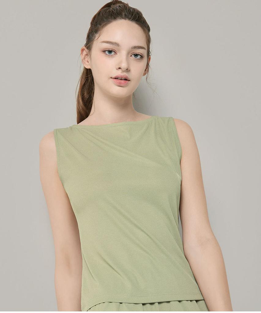 BYC Natural Cooling Boat Neck Sleeveless Top