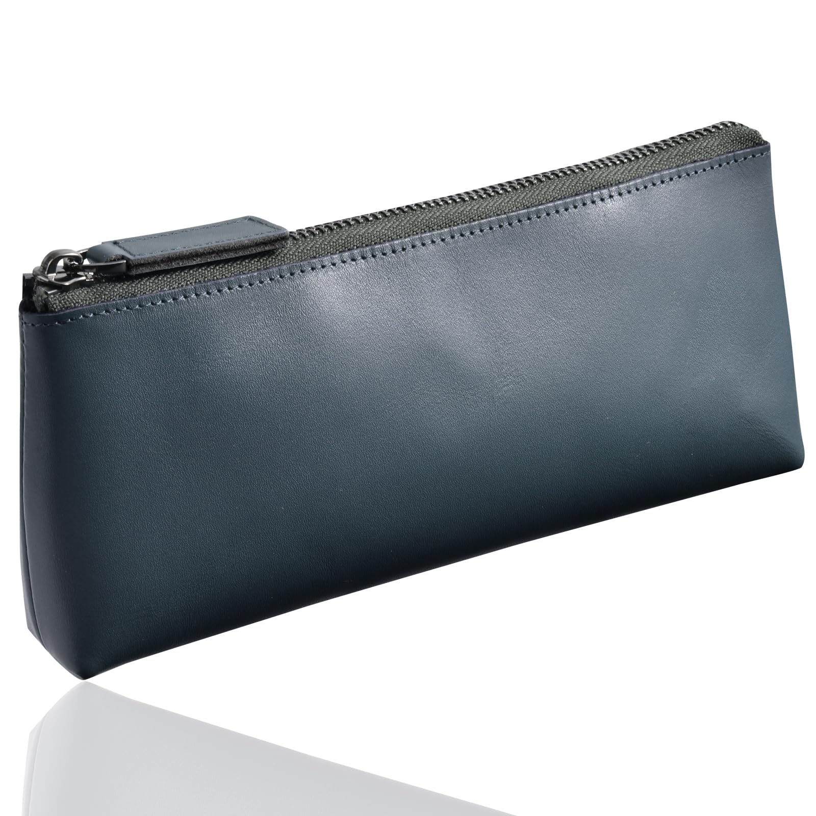 

KABANTiFY Genuine Leather Pencil Simple Soft Smooth Large Holds Fountain Easy Gift for Working High School Men and Women Case, Slim, Stylish, Design, темно-синього кольору