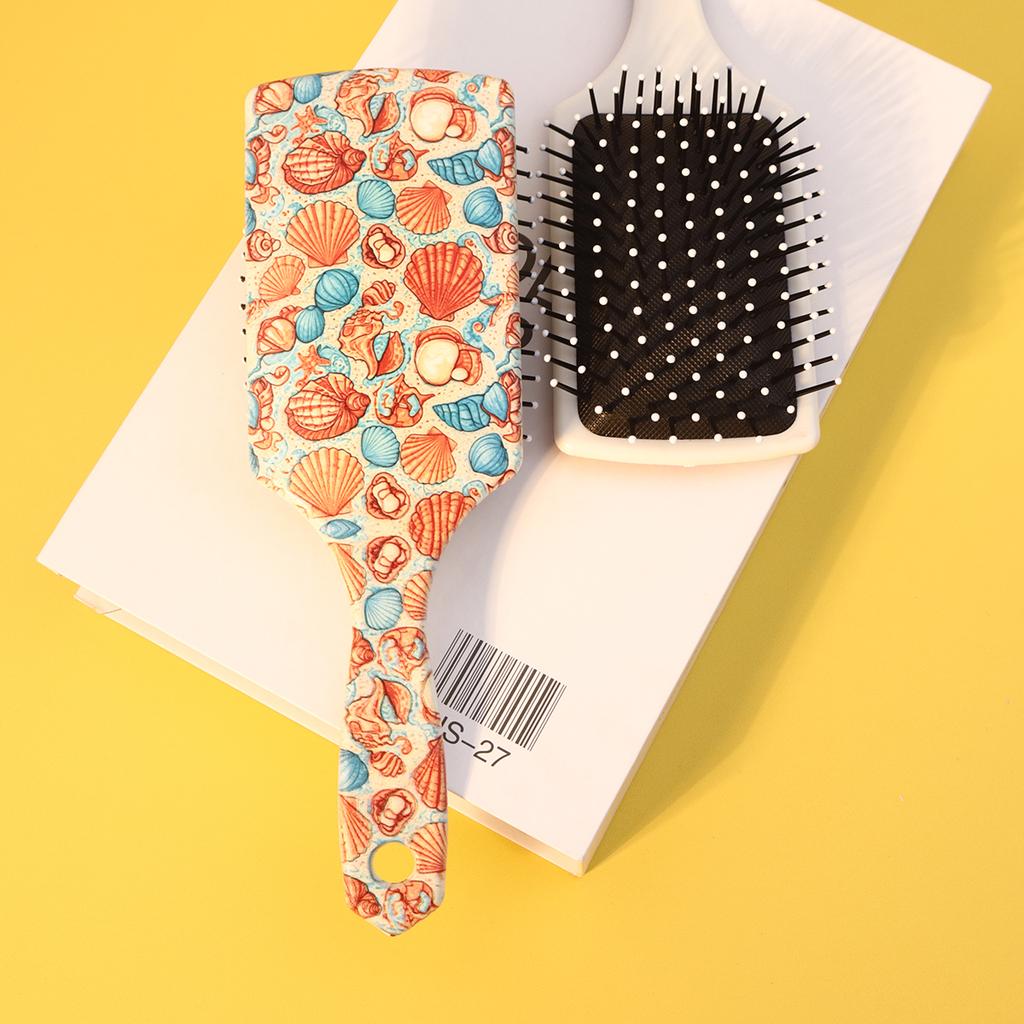 1pc Summer Ocean&Jungle Printed Air Cushion Massage Comb, Straight Hair and Scalp Massage,Special for Real Hair Wigs