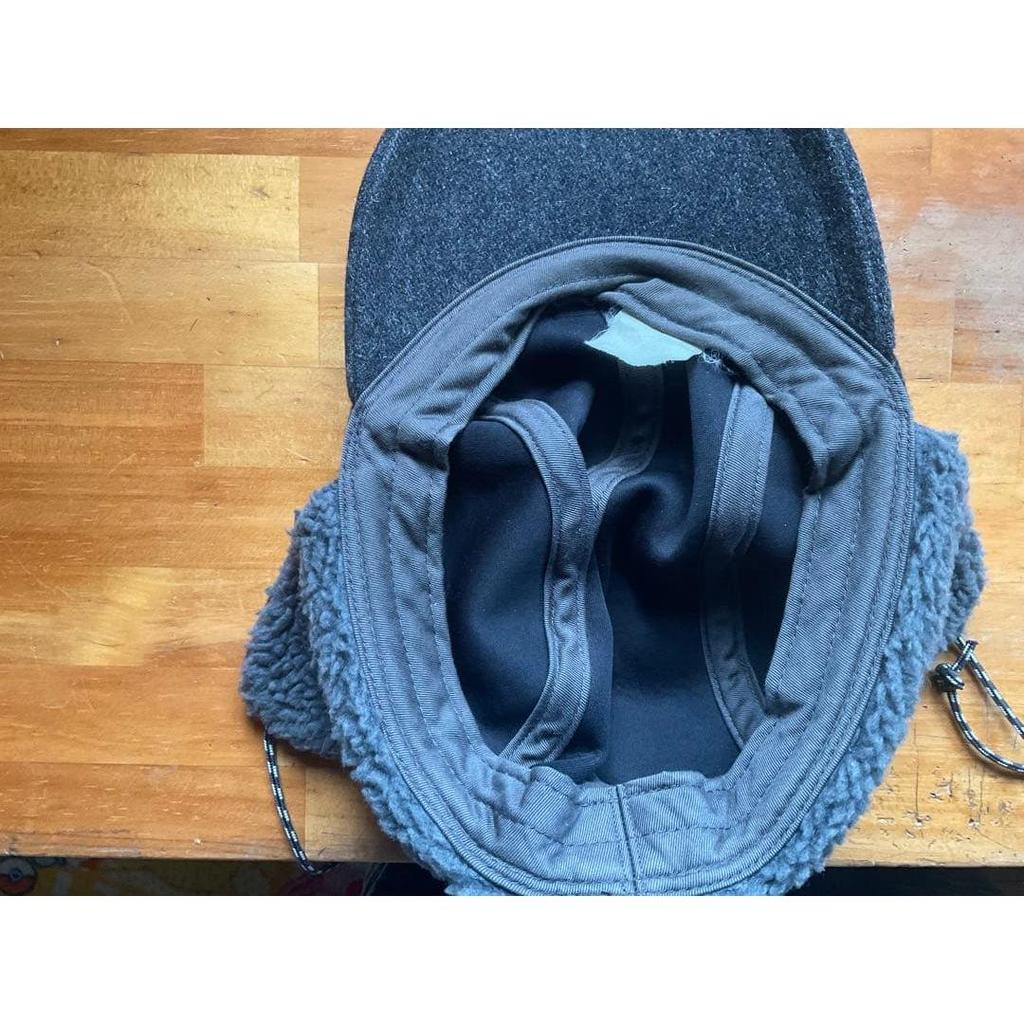 Used Patagonia fleece lined ear flap cap gray size M