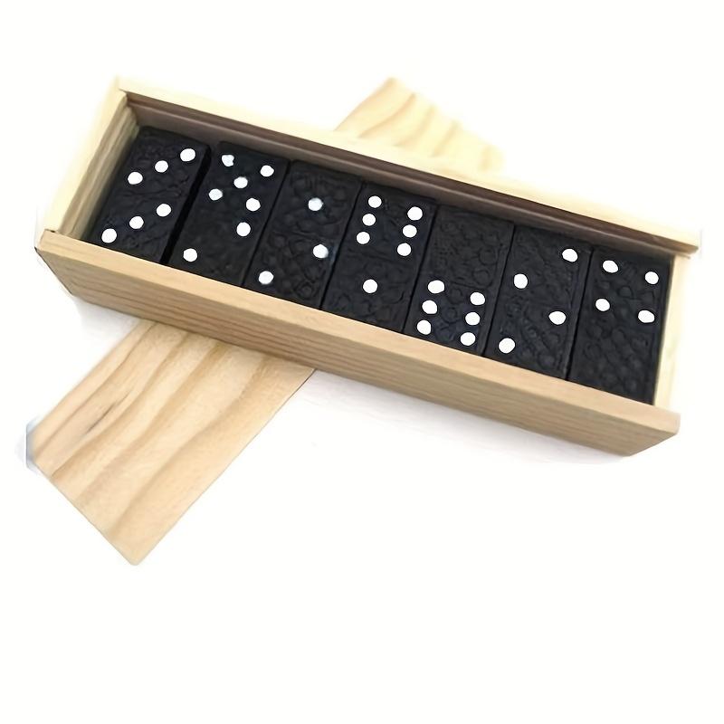 28 Pieces, 1 Set of Wooden Domino Board Games, Travel Fun Tabletop Games, Domino Toys
