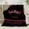 1PC Black And Pink Fashion Flannel Blanket Gift, Suitable for Both Men And Women, Soft Ideal for Beds And Sofa, Birthday Or Christmas Gift