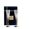 Silver Plated Goblet Flute Wine Glass with Blue Box, Best for Parties, Diwali Gift Item, 100 ML Each, Set of 2