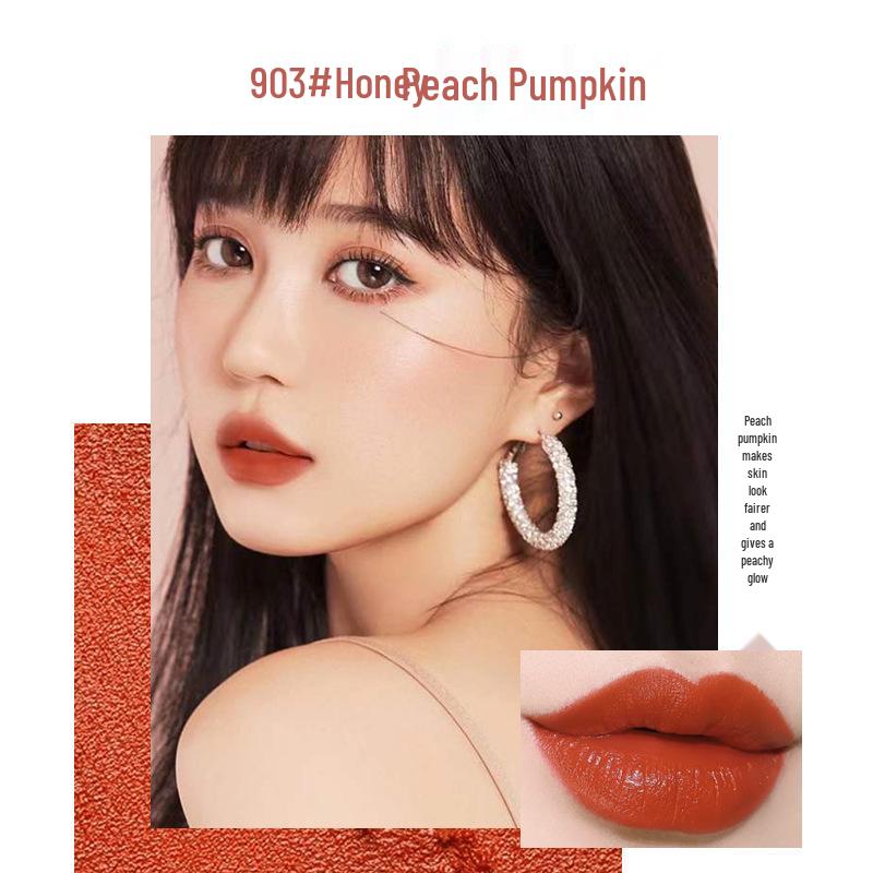 Lan Yi Dewy Velvet Matte Lip Tint - Non-Stick, Non-Fading, Carrot Bean Paste Shade