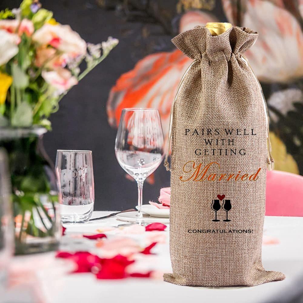 

3 шт. Портативная свадебная сумка для винных бутылок, модная веревка для винных бутылок, подарочные пакеты для вечеринки Marry