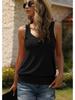 Canottiera da Donna a Coste con Scollo a V Senza Maniche Vestibilità Larga Fondo Elastico Cami