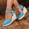 Hot Selling Fashion Closed Toe Wedge Sandals - Thick Sole, Waterproof Platform, Single Strap Espadrille Heel.
