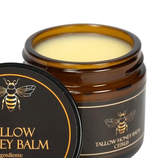 Beef Tallow Honey Balm for Face Body Natural Facial Moisturizer