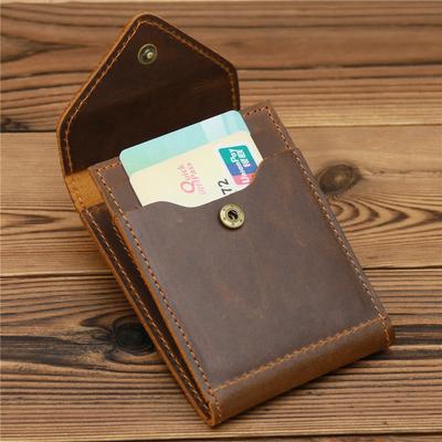 Portfel ze skóry licowej dla mężczyzn Retro Klamra Zamknięcie Cienki Uchwyt na karty Torba na karty Skórzane Etui na prawo jazdy Dowód osobisty Trwały Męski Skórzany Portfel na karty