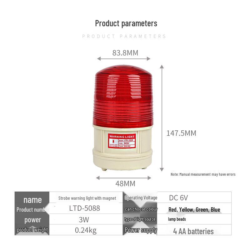 Dry Battery Flashing Alarm Strobe Light - LTD-5088 Magnetic Ceiling Police Warning Light