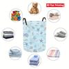 Collapsible Laundry Basket Large Round Waterproof Fabric Hamper Dirty Clothes Storage Bin Toy Organizer with Handles