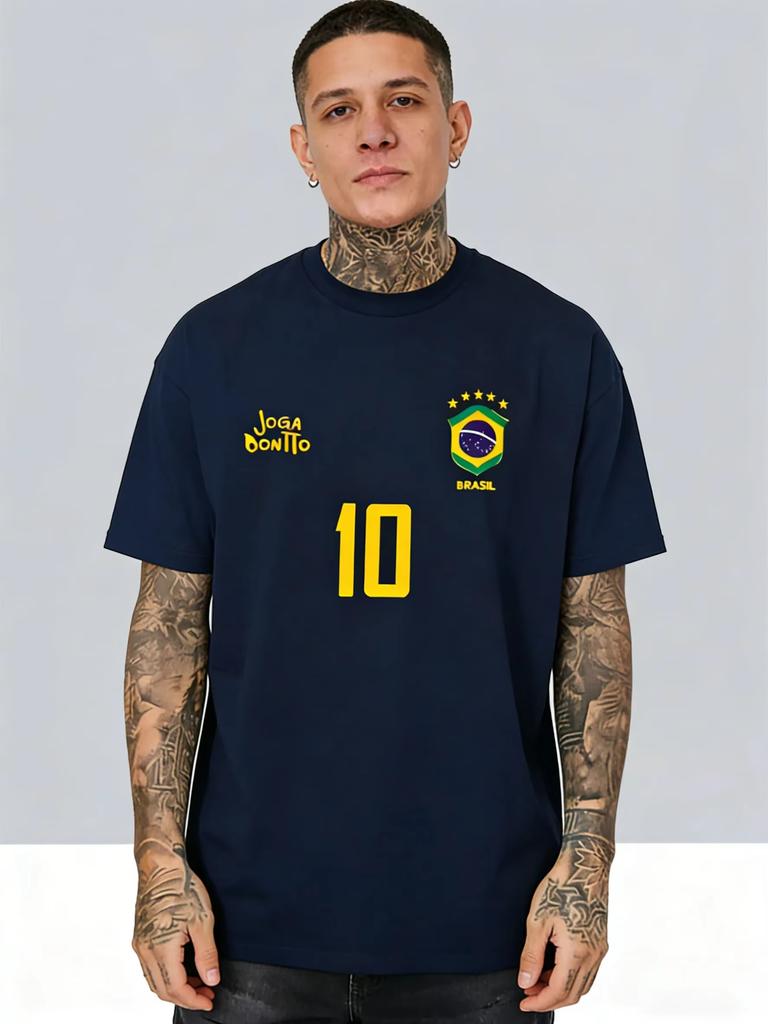 Calcio Nazionale Brasile Numero 10 T-shirt Tema Retro Cotone Grafica Unisex Unisex Estate Streetwear