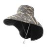 (M, Gray) Men Sun Hat, Camouflage Wide Brim Bucket Hat Sun Protection Hat Summer Cap for Outdoor Camping