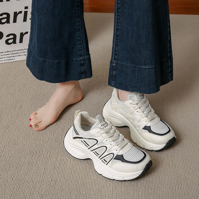 2025 New Women's Shoes Autumn Trendy Brand Women's Thick Sole Increased Casual Flow Reflective Sports Running Trendy Shoes