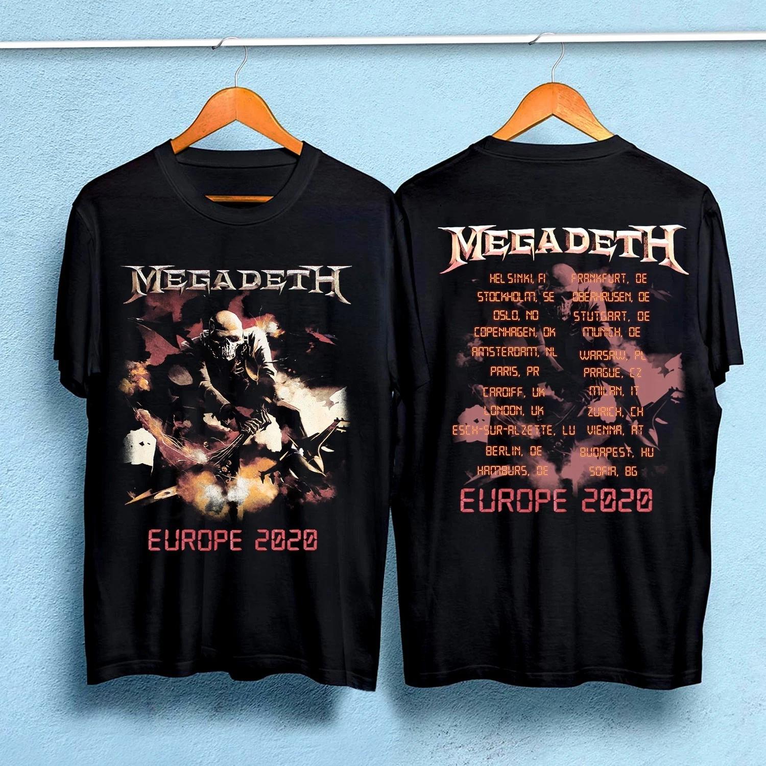 Megadeth European Tour - American heavy metal band Double Sided T-shirt L