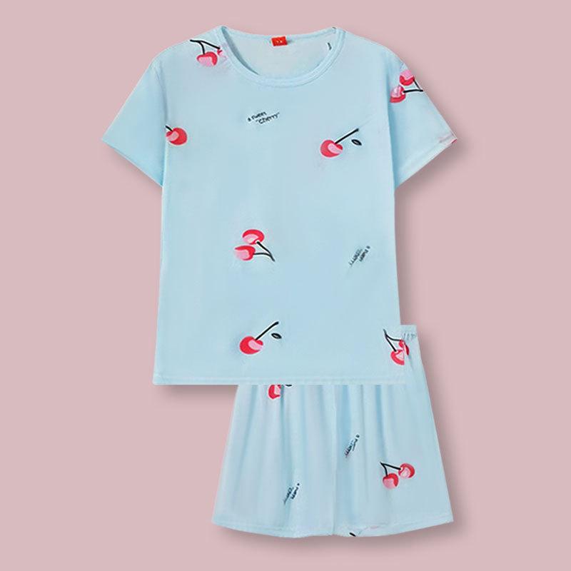 

Fresh Peach Heart Women s Pajamas Women s Summer Short Sleeve Shorts Girls Small Summer Thin Loungewear Set M