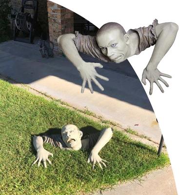 Horror Assustador Zumbi Rastejante Estátua de Jardim Decoração de Halloween Adereços Suprimentos Decoração de Festa de Bar