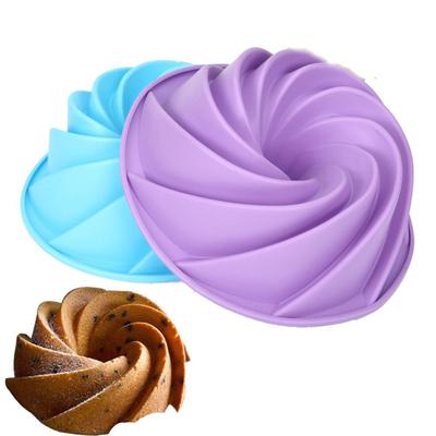 12pcs/set Easy Release Muffin Cups Silicone Spiral Cake Mold Multipurpose Silicone Swirl Pan  Home