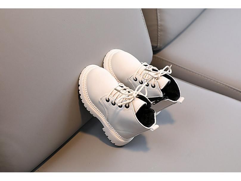 2022 Herbst/Winter Kinder Britischer Stil Einfarbig Martin Stiefel mit Seitenreißverschluss