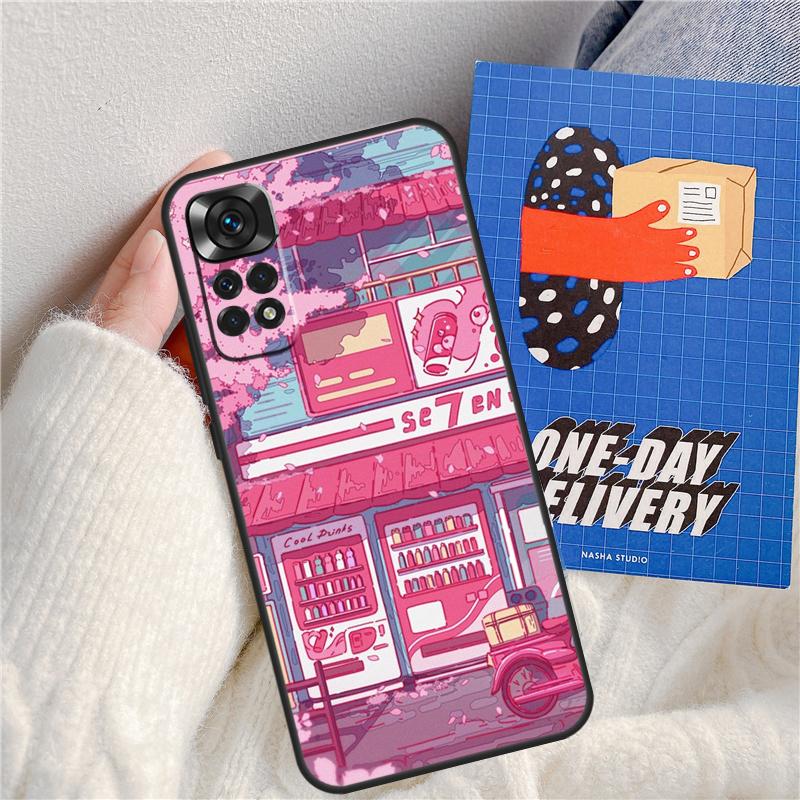 Tokyo Sakura cherry landscape Funda For Xiaomi Redmi 14C 10C 12C 13C Redmi Note 13 Pro 9 10 11 12 10S 11S 12S 14 Pro Case