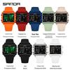 Sanda Men's & Women's Fashionable Dual Time Large Square Dial Luminous Waterproof Watch