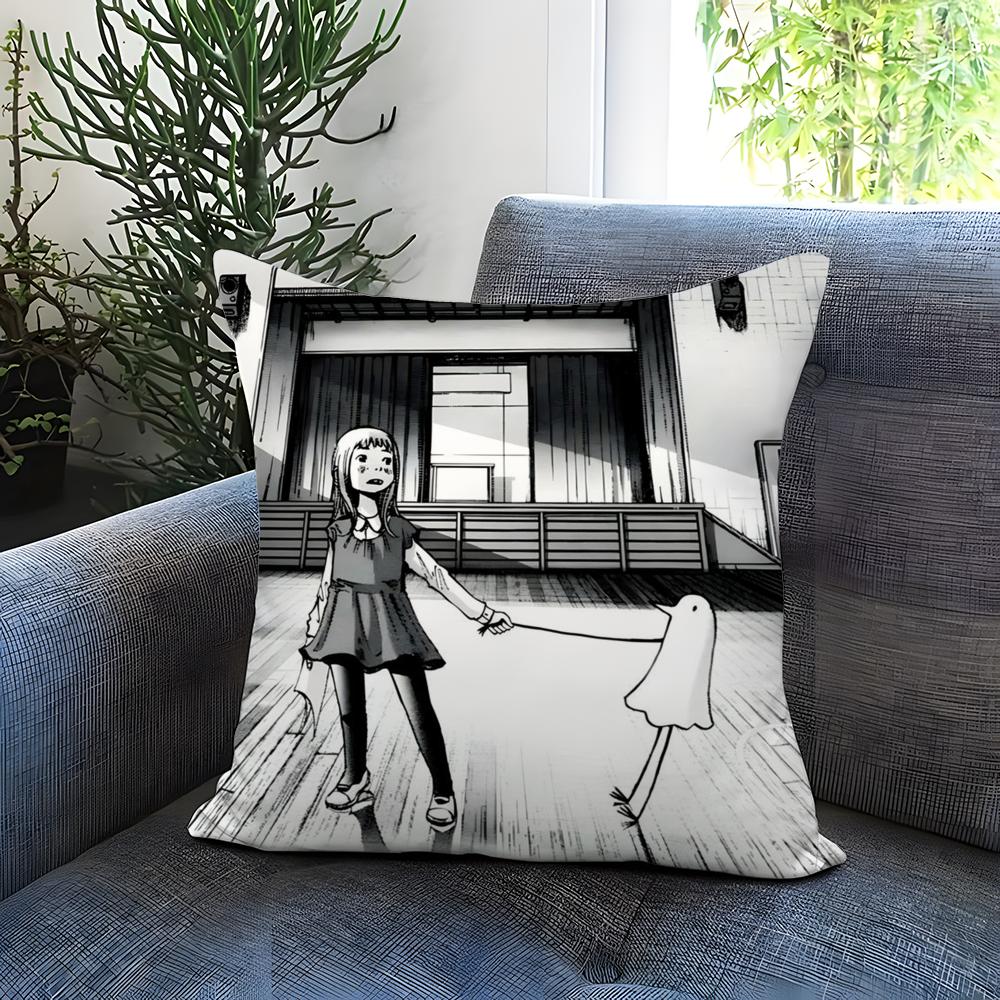 G-Goodnight P-Punpun Cushion Cover Comfortable Reversible Pillow Cover Ideal for Car Sofa Bedroom & Beyond