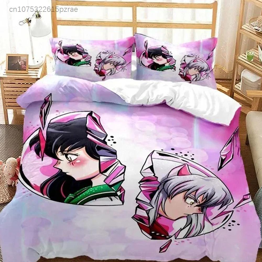 3D Print Anime Inuyasha Duvet Cover Sesshoumaru Bedding Set Double Twin Full Queen Kids Bedclothes Quilt Cover