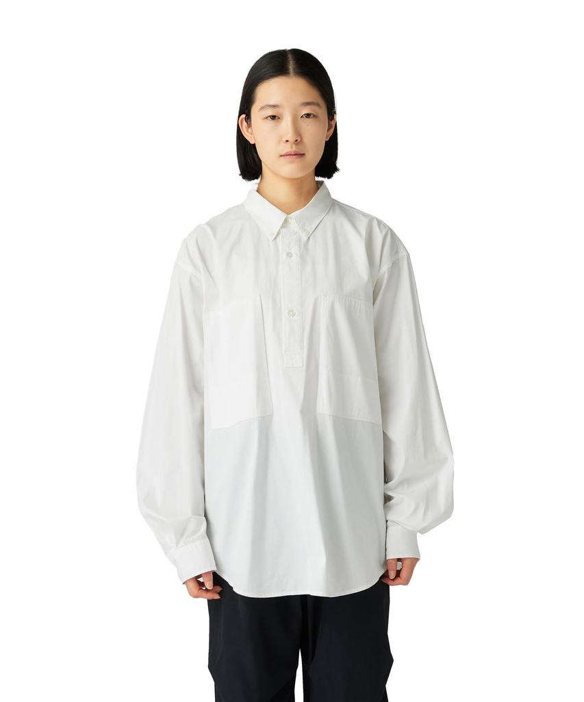Snow Peak Organic Cotton Pullover Shirt Long and Size White SH-25AU004, Sleeve, Men's Women's, L,