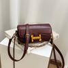 Double Chain Soft Leather Underarm Messenger Bag