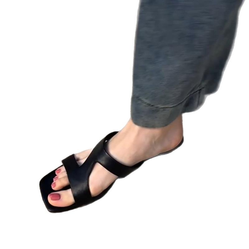 Single-shoe Versatile Niche Slippers Women's Shoes High-heeled Sandals