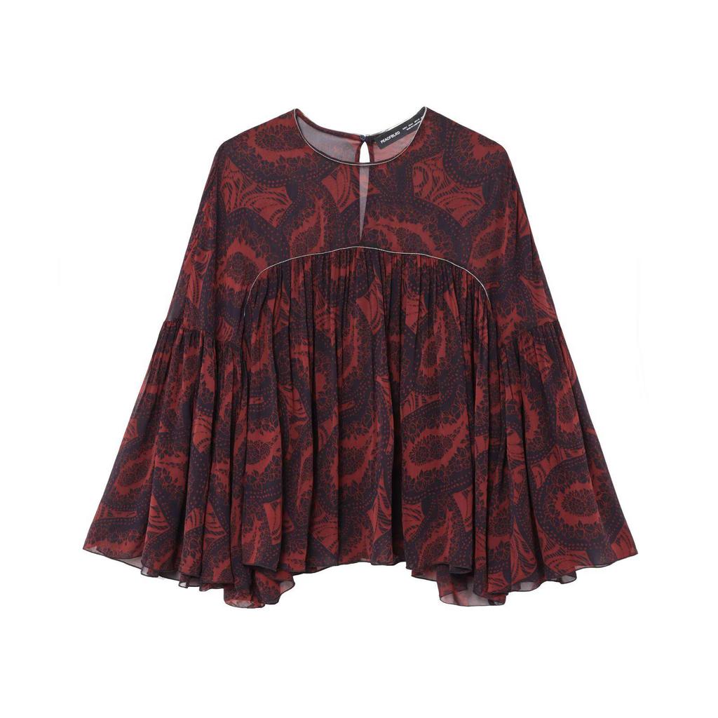 2025 Spring Women's Fashion: European & American Style Printed Top and Skirt