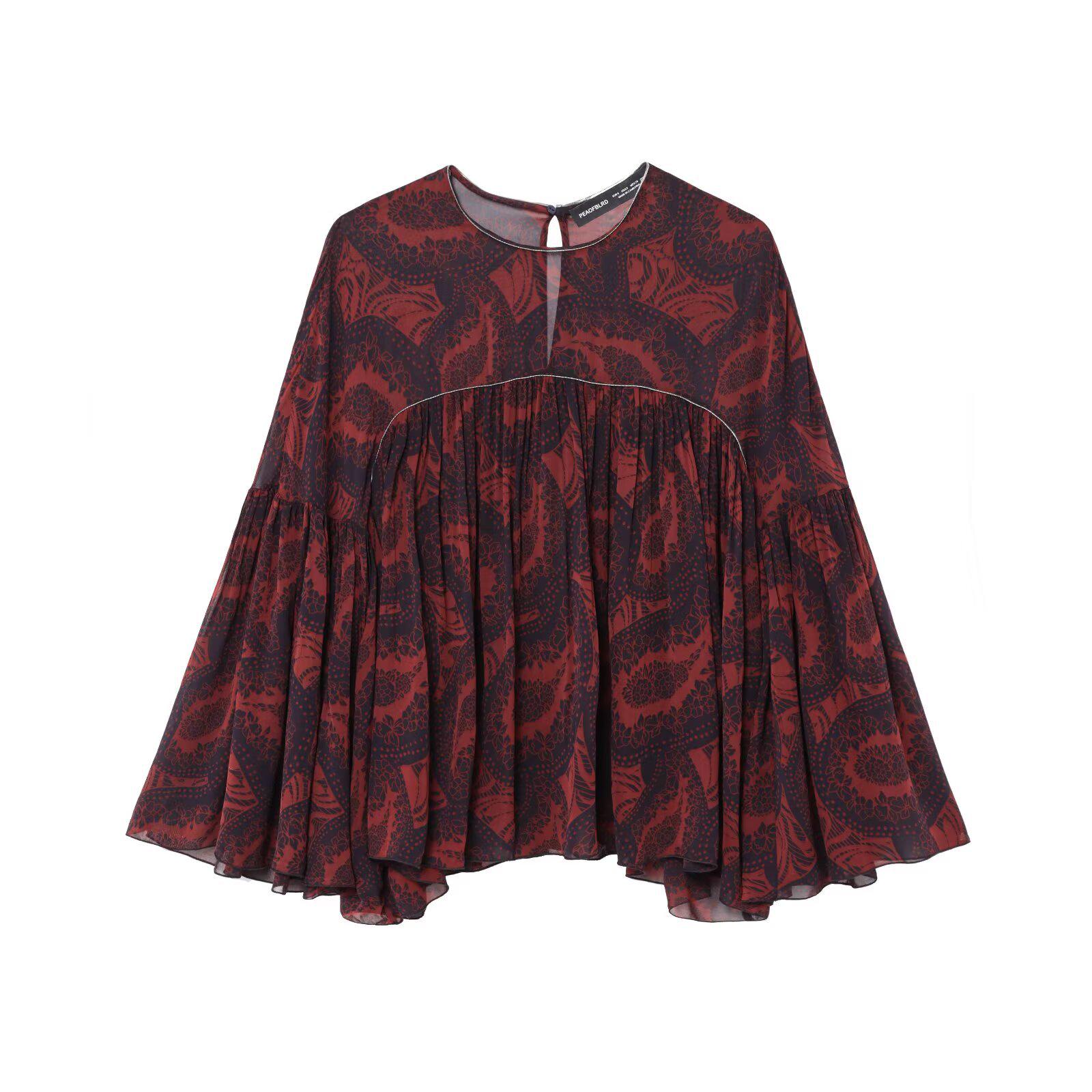 

Женская мода весна 2025: Топ и юбка с принтом в европейском и американском стиле L