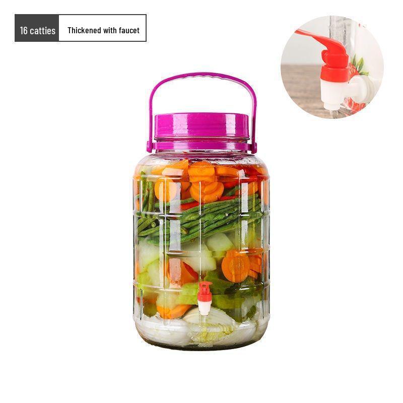 Glass Jar for Wine Soaking, Large-Capacity Kimchi, Pickle, and Brewing Jar