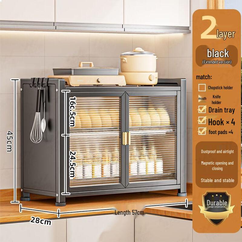 Hanton Obsidian Black Double-Layer Dish Drying Rack