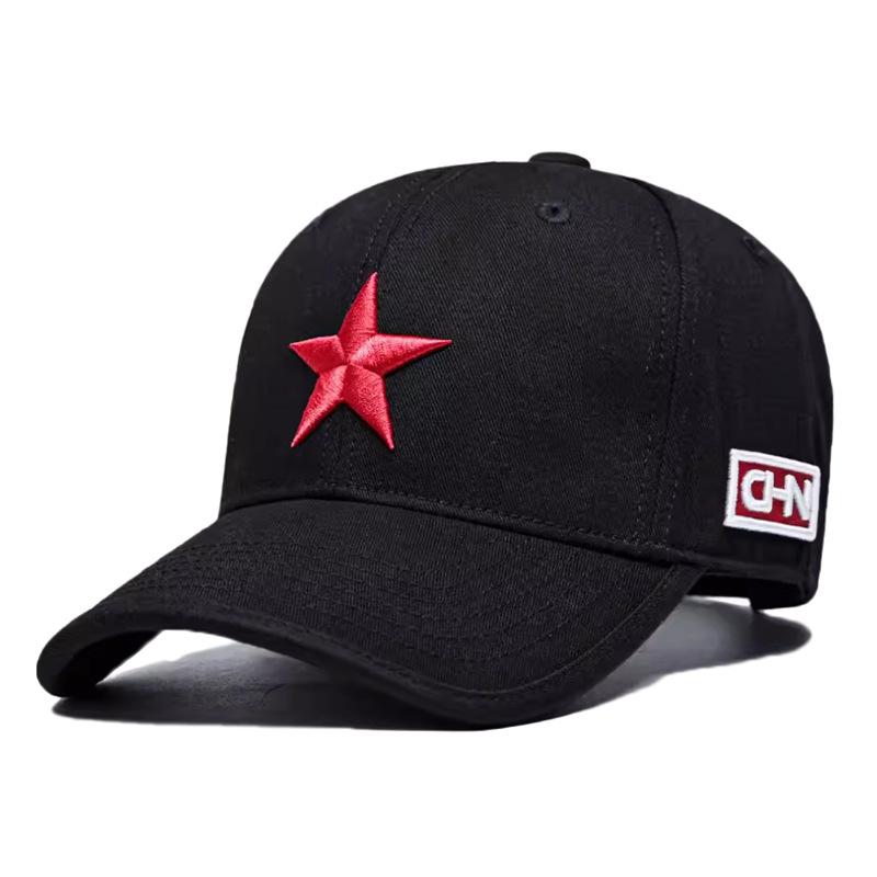 New Hat Men's and Women's Casual Sunscreen Baseball Cap Hard Top Personalized Embroidery Chinese Style Pentagram Cap